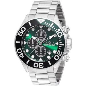 Invicta Green Dial Silver Band Watch